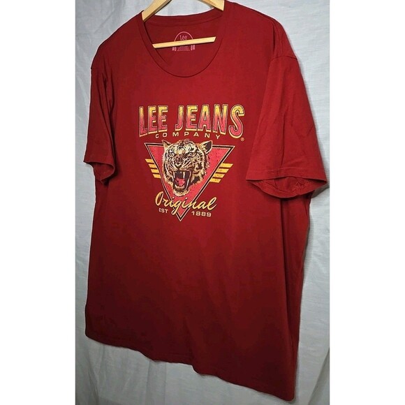Lee Jeans Company Original T-Shirt, Sz 2XL, Red, Graphic Tiger, 100% Cotton - Picture 2 of 9